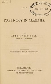 Front cover of The freed boy in Alabama by Anne Mary Mitchell