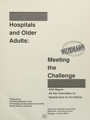 Front cover of Hospitals and older adults by American Hospital Association. Ad Hoc Committee on Special Care for the Elderly.