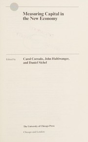 Front cover of Measuring capital in the new economy by Carol Corrado
