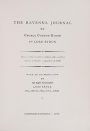 Cover of The Ravenna journal by Lord Byron