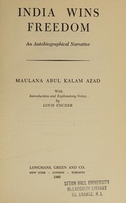 Front cover of India wins freedom by Abūlkalām Āzād