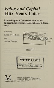 Cover of Value and capital by Stefano Zamagni
