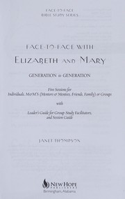 Cover of Face-to-face with Elizabeth and Mary by Janet Thompson