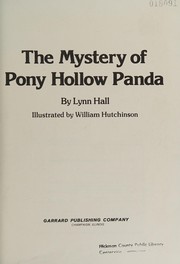 Front cover of The mystery of Pony Hollow Panda by Lynn Hall