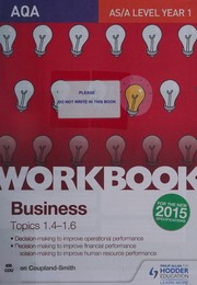 Cover of AQA a-Level Business Workbook 2 by Helen Coupland) Smith