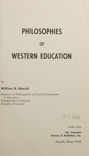 Cover of Philosophies of Western education by William H. Howick