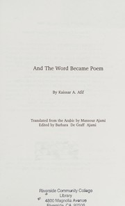 Front cover of And the word became poem by Qayṣar ʻAfīf