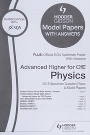 Cover of Advanced Higher for CfE Physics 2015-2016 by SQA Past Papers Staff