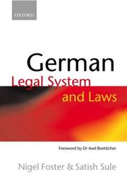 Front cover of German legal system & laws by Nigel G. Foster
