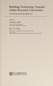 Front cover of Building Technology Transfer Within Research Universities by Thomas J. Allen
