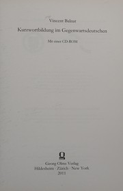Front cover of Kurzwortbildung im Gegenwartsdeutschen by Vincent Balnat