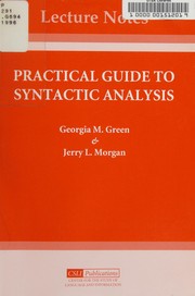 Cover of Practical guide to syntactic analysis by Georgia M. Green