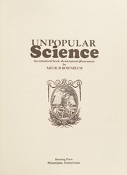 Front cover of Unpopular science by Arthur Rosenblum