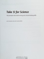 Front cover of Take 5! for Science by Kaye Hagler