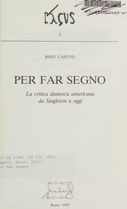 Cover of Per far segno by Rino Caputo