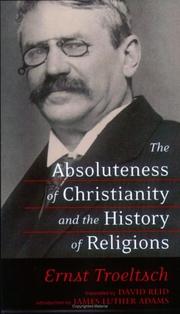 Front cover of Absolutheit des Christentums und die Religionsgeschichte by Ernst Troeltsch