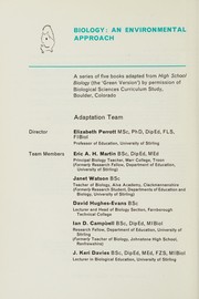 Front cover of Man and His Environment (Biology: an Environmental Approach) by Biological Sciences Curriculum Study