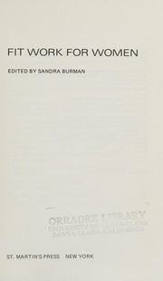 Front cover of Fit work for women by Sandra Burman