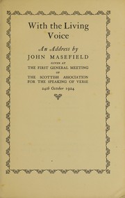 Front cover of With the living voice by John Masefield