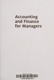 Front cover of Accounting and Finance for Managers by Matt Bamber