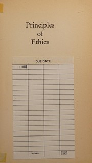 Cover of Principles of ethics by Antonio Rosmini