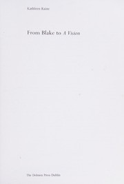 Front cover of From Blake to "A vision" by Kathleen Raine