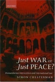 Front cover of Just War or Just Peace? by Simon Chesterman