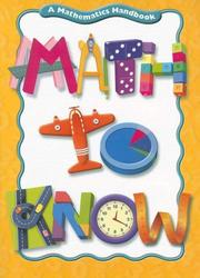 Cover of Math to Know by Mary C. Cavanagh