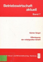 Front cover of Offenlegung der mittelgrossen GmbH by Günter Seigel