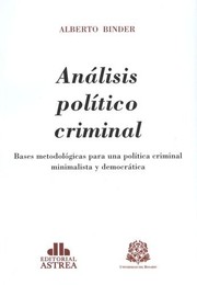 Front cover of Análisis político criminal by Alberto M. Binder