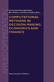 Front cover of Computational methods in decision-making, economics and finance by Erricos John Kontoghiorghes