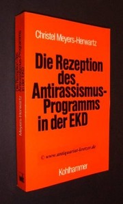 Front cover of Die Rezeption des Antirassismus-Programms in der EKD by Christel Meyers-Herwartz