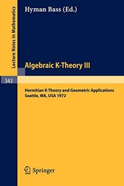 Cover of Algebraic K-Theory III by Hyman Bass