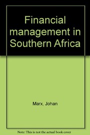 Front cover of Financial management in Southern Africa by Johan Marx