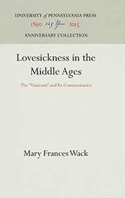 Front cover of Lovesickness in the Middle Ages by Mary Frances Wack