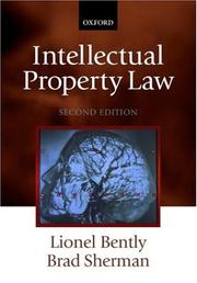 Cover of Intellectual property law by Lionel Bently