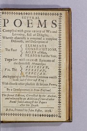 Cover of Tenth muse lately sprung up in America by Anne Bradstreet