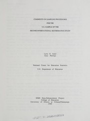 Front cover of Comments on sampling procedures for the U.S. sample of the second international mathematics study by Larry E. Suter