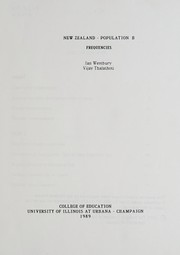 Cover of New Zealand population B frequencies by Ian Westbury