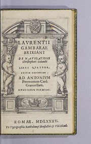 Cover of Laurentii Gambarae Brixiani De nauigatione Christophori Columbi libri quatuor by Lorenzo Gambara
