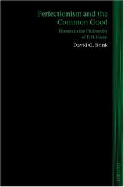 Front cover of Perfectionism and the common good by David Owen Brink