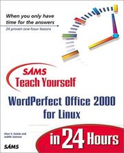 Front cover of Sams teach yourself WordPerfect Office 2000 for Linux in 24 hours by Alan S. Golub