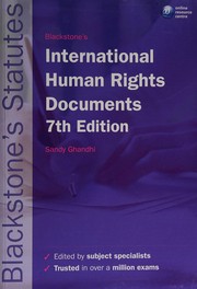 Front cover of Blackstone's International Human Rights Documents by Sandy Ghandhi