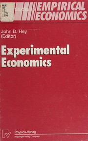 Cover of Experimental Economics (Studies in Empirical Economics) by John D. Hey