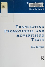 Front cover of Translating promotional and advertising texts by Ira Torresi