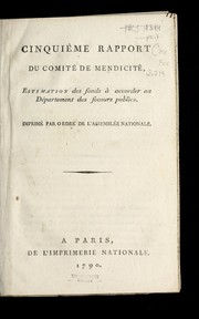 Front cover of Cinquie  me rapport du Comite  de mendicite by La Rochefoucauld-Liancourt, François-Alexandre-Frédéric duc de
