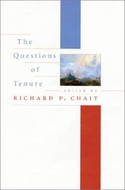 Front cover of The questions of tenure by Richard Chait
