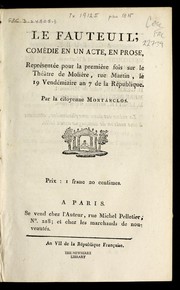 Front cover of Le fauteuil by Montanclos Madame de
