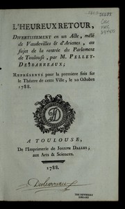 Front cover of L'heureux retour by Pellet Desbarreaux M.