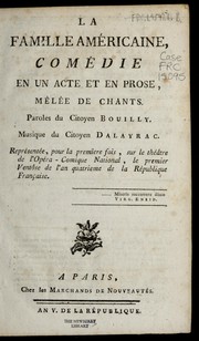 Front cover of La famille ame ricaine by Jean Nicolas Bouilly